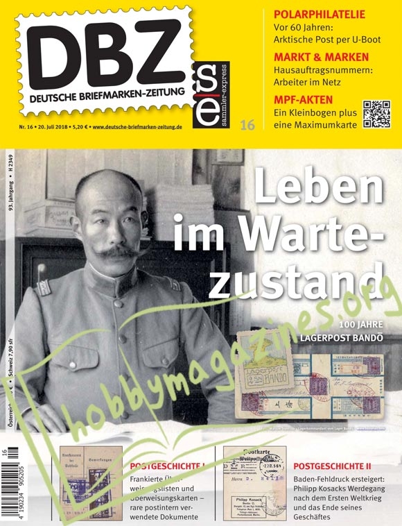 Deutsche Briefmarken-Zeitung 16  20 07 2018