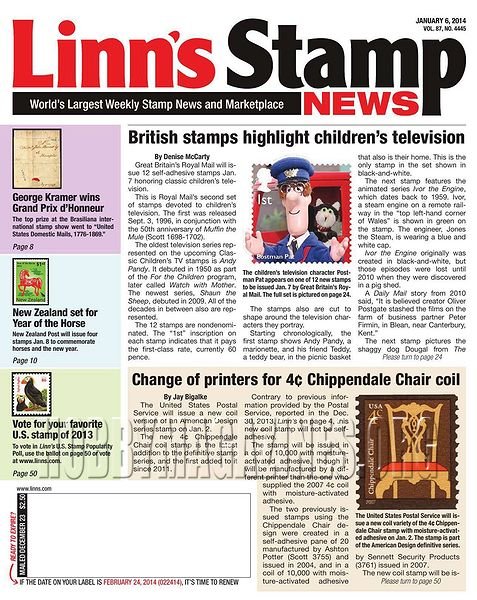 Linn's Stamp News 6 January 2014