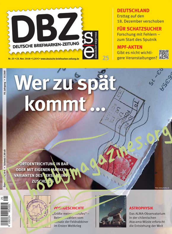 Deutsche Briefmarken-Zeitung 25 - 23 11 2018
