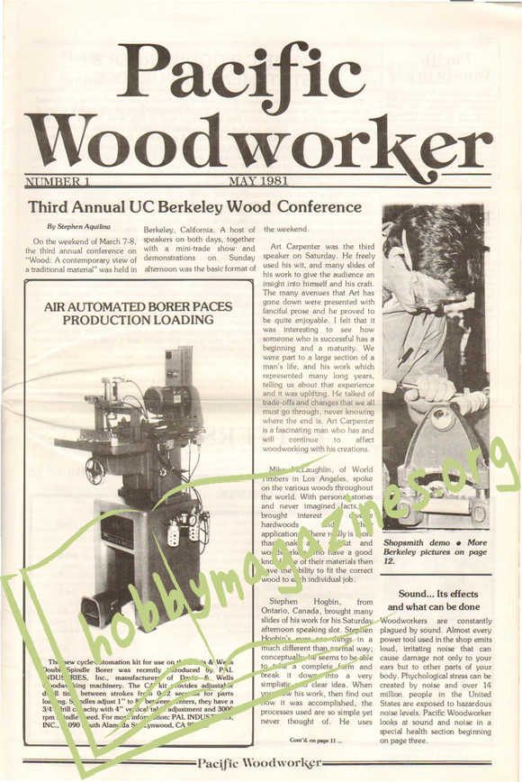 Pacific Woodworker ( Popular Woodworking) Issue 001 - May 1981