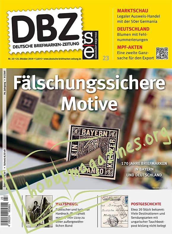 Deutsche Briefmarken-Zeitung 23 - 25 Oktober 2019